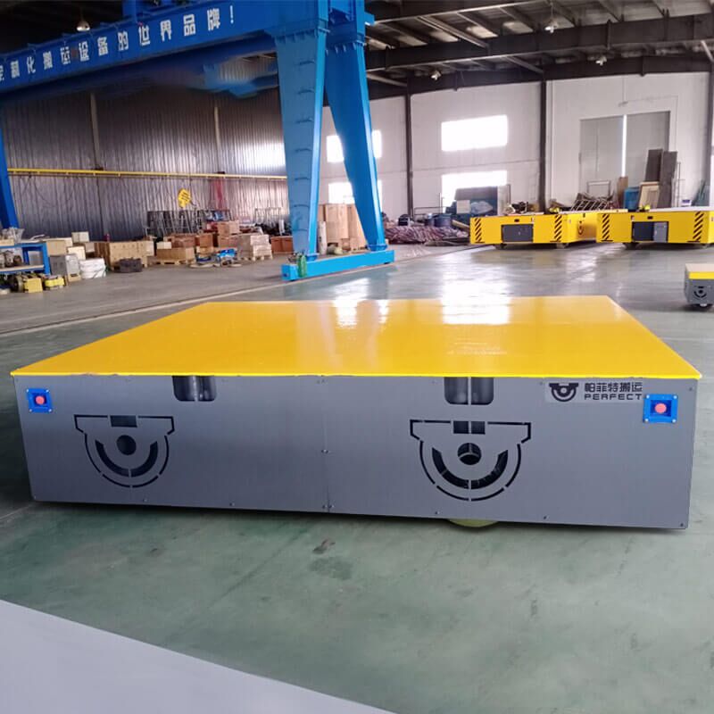 Steerable Electric Trackless Transfer Vehicle Industrial Tugger Trolleys